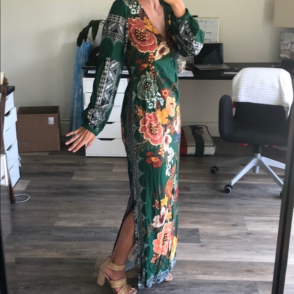 Anthropologie Dresses & Skirts - Farm-Anthropologie Long Dress side slit both sides